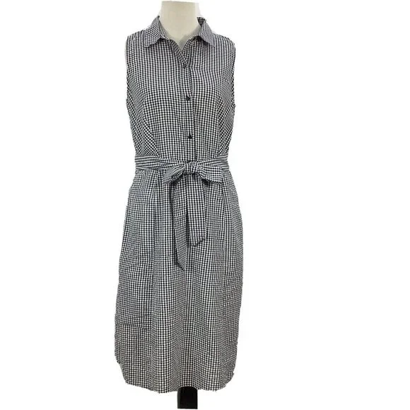 Enfocus Studio | Dresses | Enfocus Studio Dress Size 8 Sleeveless Gingham  Shirt Dress Black White Check | Poshmark